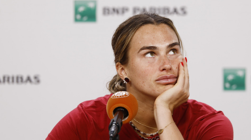 Roland Garros: Sabalenka 'in questo momento vorrei solo smettere di giocare'