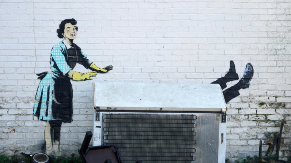 Neues Banksy-Kunstwerk an Wand in Gro&szlig;britannien aufgetaucht