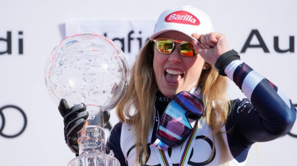 US ski star Shiffrin wins overall World Cup title for sixth time