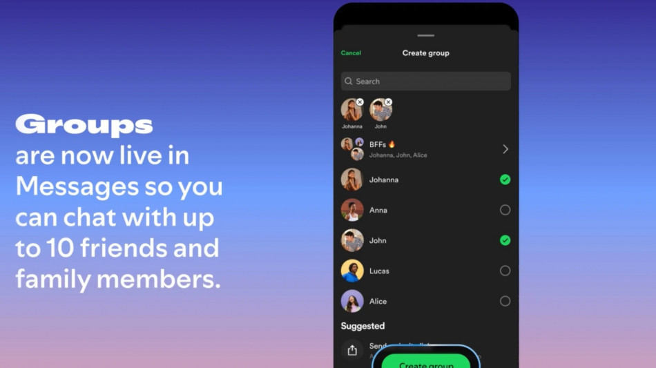 Spotify lancia le chat di gruppo fino a 10 partecipanti